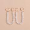 Stylish and elegant style pearl long ear clips, simple personalized earrings, suitable for women and girls commuting vacation