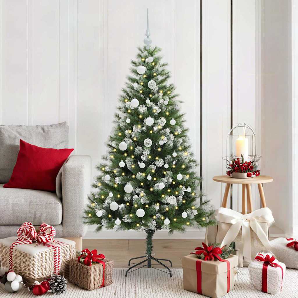 vidaXL Artificial Rotatable Christmas Tree with Flocked Snow