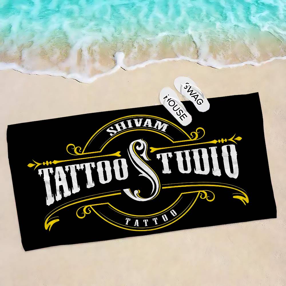 T-Tattoo Shop Microfiber Blanket Quick Drying Beach Towels Oversized Printing Super Absorbent Pool Towel Blanket