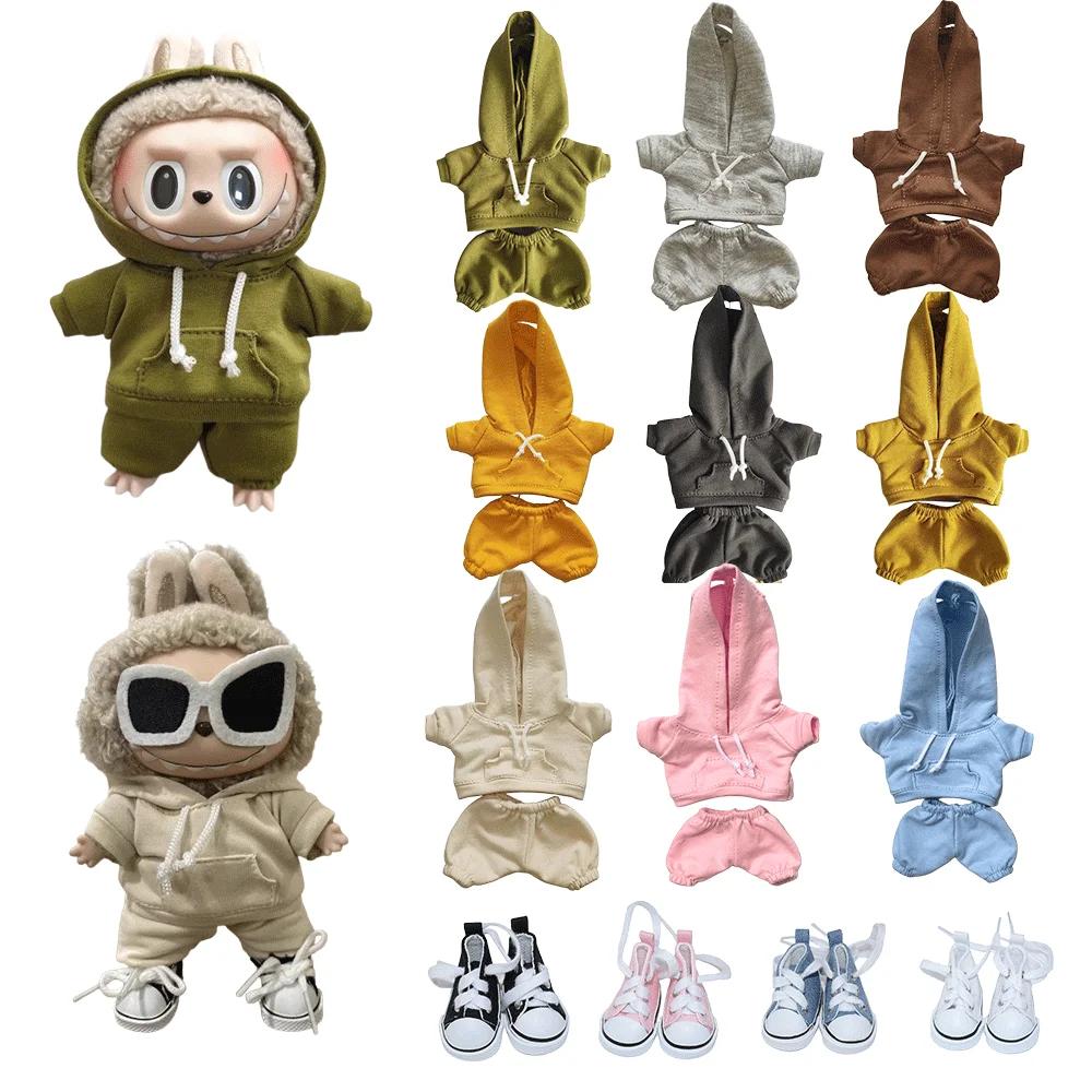Labubu Casual Sweatsuit Set Labubu 15/17cm Dolls Clothes Fashionable Comfortable Sports Suit Hoodie Labubus Accessories Gift