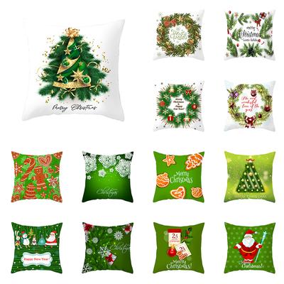 Christmas Theme Christmas Tree Decoration Printing Pattern Cushion Cover Home Living Room Sofa Decoration Pillow Pillow Cover
