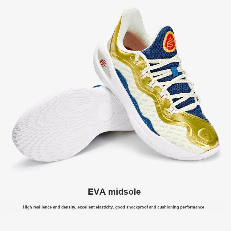 Curry Brand Curry Flow 11 GS Champions Mindset Kids Sneakers Blue Lemon-Ice Metallic-Gold 3027829-300