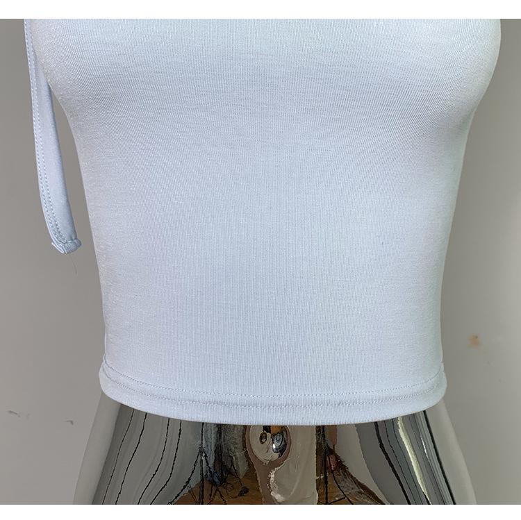 Korean Off-Shoulder Lace-Up Halter Slimming Tank for Women