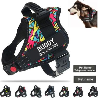 Personalisiertes No-Pull-Hundegeschirr mit individuellem Namen und Telefonnummer Hochbelastbare Haustierweste zur Verhinderung von Ziehen, Zerren, Würgen, Verlaufen