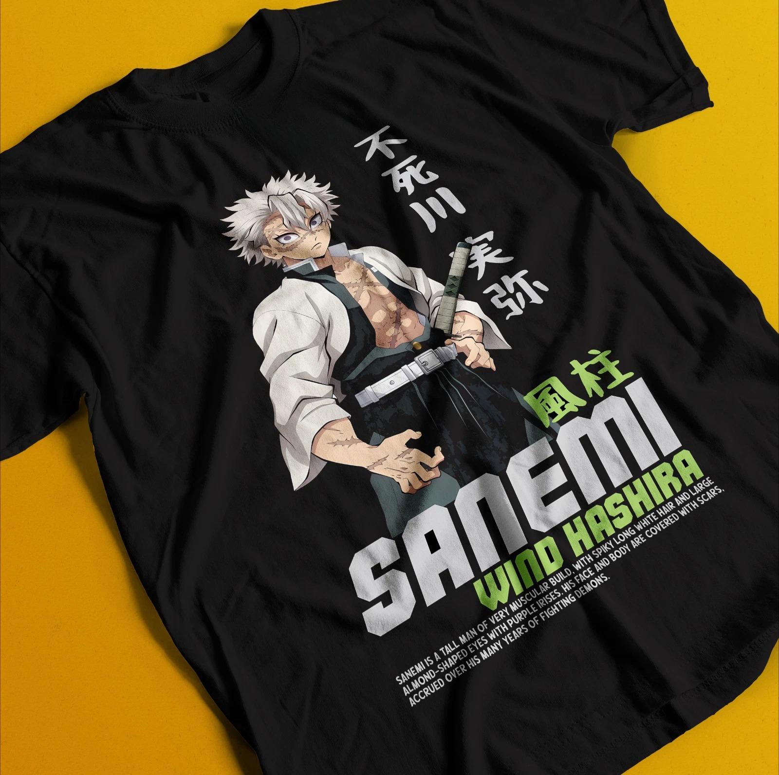 

Demon Slayer Shirt Sanemi Shinazugawa Tshirt Tanjiro TShirt Muzan Doma Wind Tee Summer Unisexs and Womens Breathable Tshirt Top S