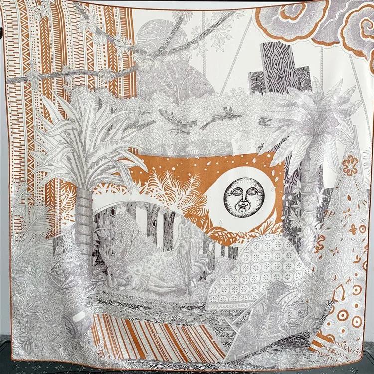 130 CM Silk Wool Scarf Women's Large Square Scarf Silk Scarf New Cashmere Versatile Shawl Thin