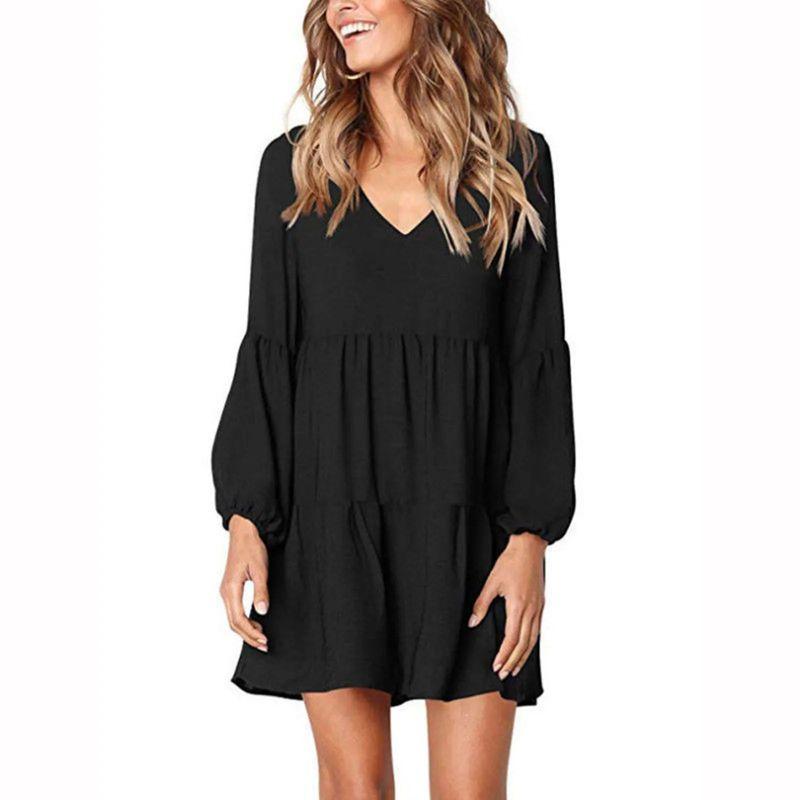 Sexy V-neck Long Sleeve Loose Dress Sexy V-neck Long Sleeve Loose Dress