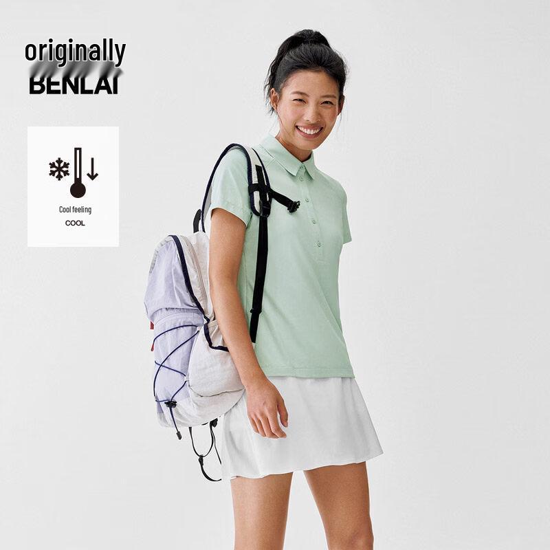 Женская облегающая футболка-поло с коротким рукавом BENLAI с эффектом охлаждения M