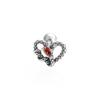 Dark Gothic Stainless Steel Snake Wing Red Zirconia Heart Ear Studs