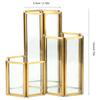Simple Sexangle Combination Glass Pen Holder,Makeup Brush Holder Desk Organizer Storage