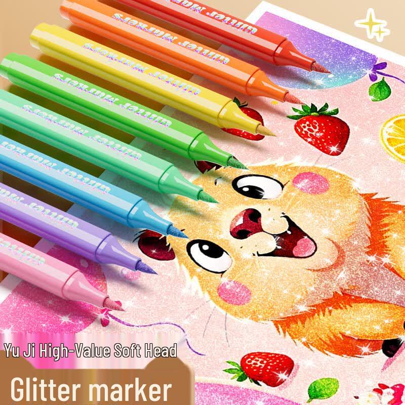 Colorful Glitter Marker Pen Set