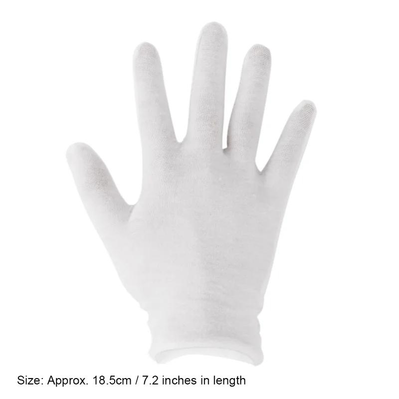 Reusable Cotton Gloves Elastic Soft Gloves for Dry Hand Moisturizing Cosmetic Eczema Hand Spa Coin Jewelry Inspection