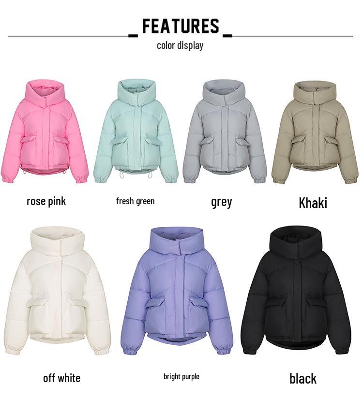 Women's 2025 Autumn/Winter Korean Style Cotton Down Coat: Short, Loose, Casual with Big Pockets.