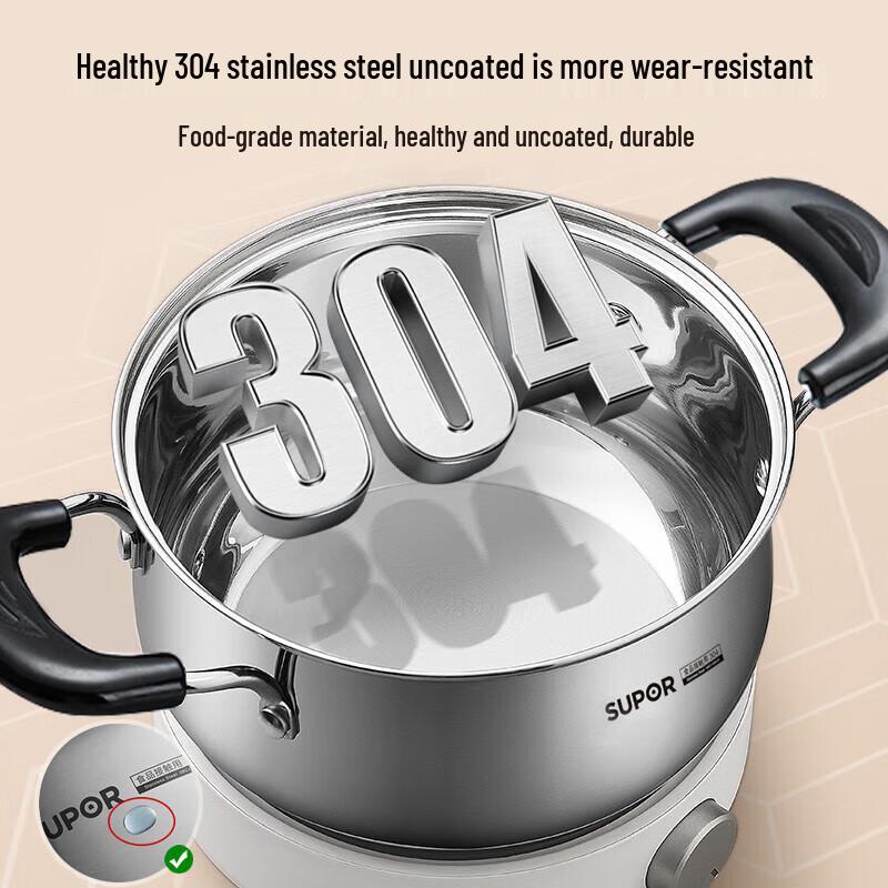 

Supor 20cm Thickened 304 Stainless Steel Soup Pot with Ladle