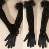 Elegant Operas Gloves Women Dancing Dress Gloves Female Evevning Party Gloves Embossed Butterfly Gloves for Night Club
