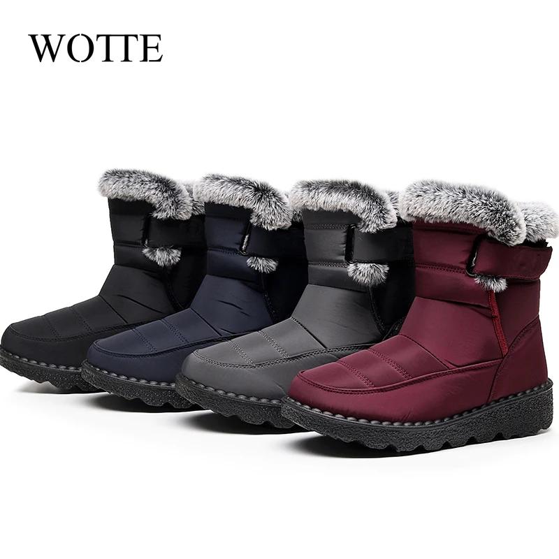 Große Größe 45 Wasserdichte Winter Herrenstiefel Neue Plüsch Schneestiefel Damen Stiefeletten Warm Schwarz Paar Baumwolle Paare Plateau Schuhe