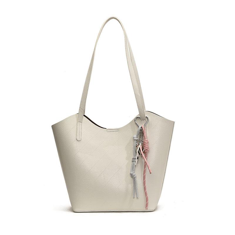 

Today s popular niche leisure women s commuter vegetable basket tote bag simple style solid color large capacity shoulder bag Without pendant