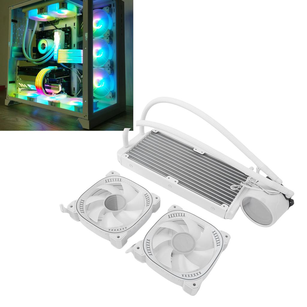 ARGB Liquid CPU Cooler Support for AM4 AM5 2.2 Inch LCD Temperature Display Close   AIO Liquid Cooler with 240mm