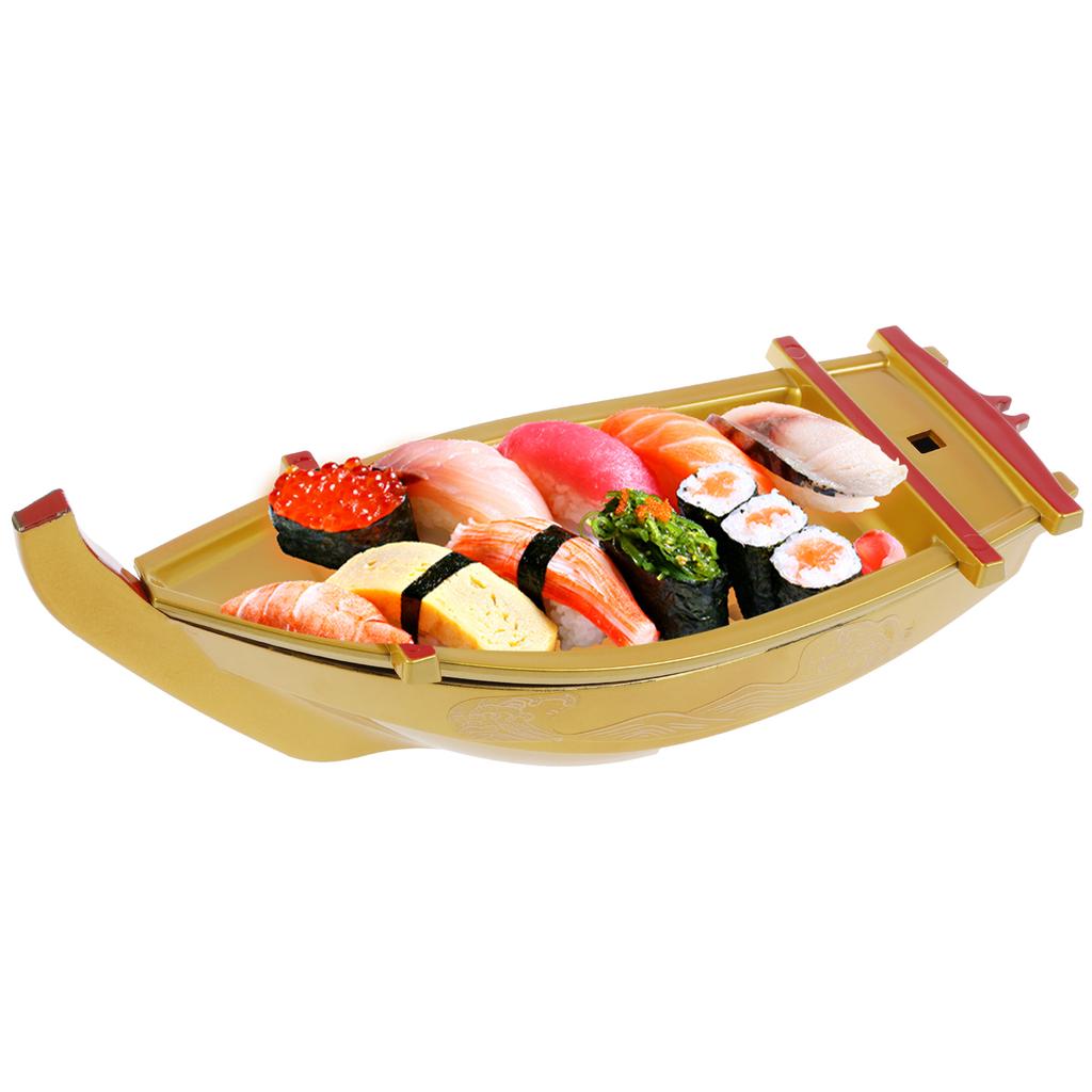 Sushi Serviertablett Wiederverwendbares Plastik Sushi Boot Servierplatte Japanischer Stil Sushi Tablett Dekorativ für Zuhause Küche Restaurant