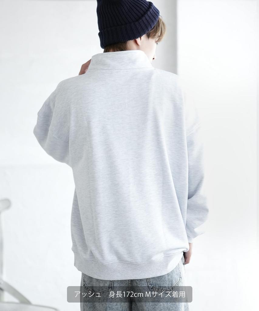 [IMPROVES] [SIDEWAYSTANCE] Thick Embroidered Circle Logo Fleece Half-Zip Sweatshirt