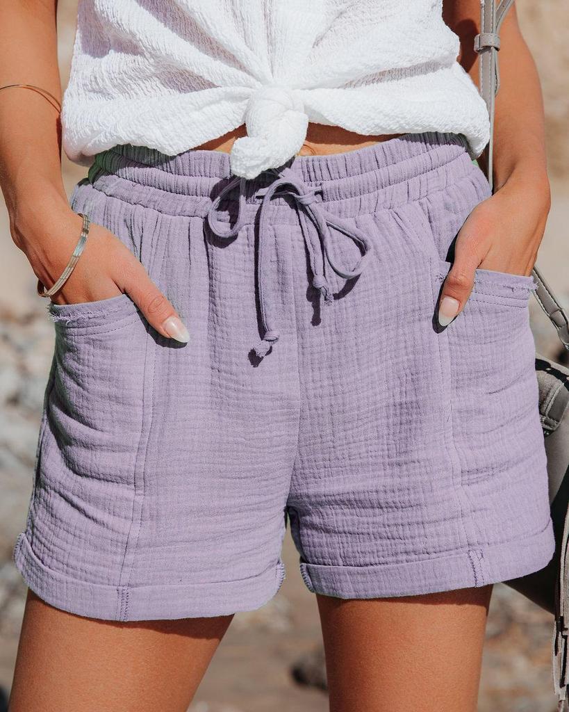 2026 Women's High Waist Lace-Up Loose Wide-Leg Summer Shorts