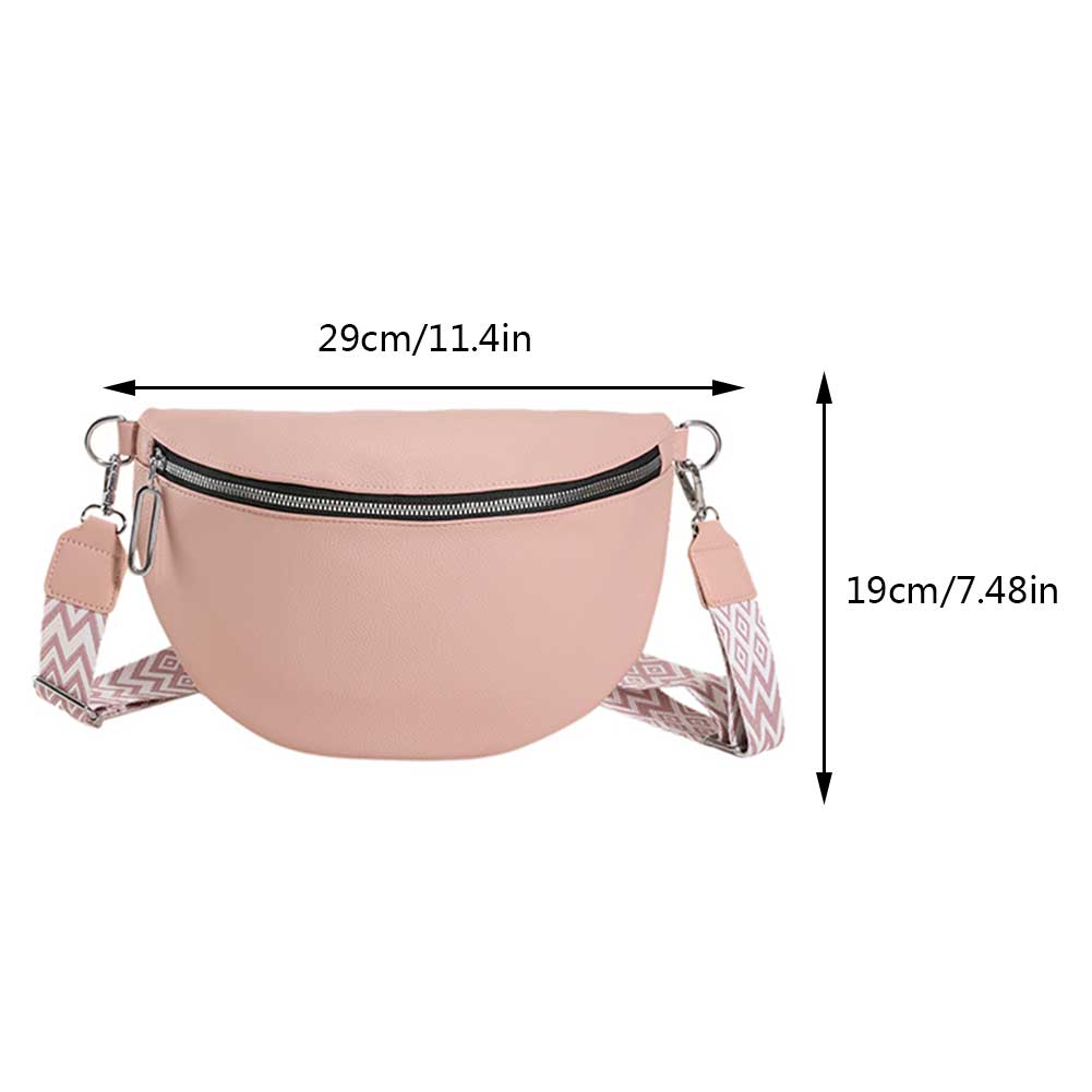 Casual Chest Bag 2025 Luxury Designer Women's Waist Bag Multi-pocket Street Fanny Pack PU Chest Bag Wide Strap Crossbody Bag