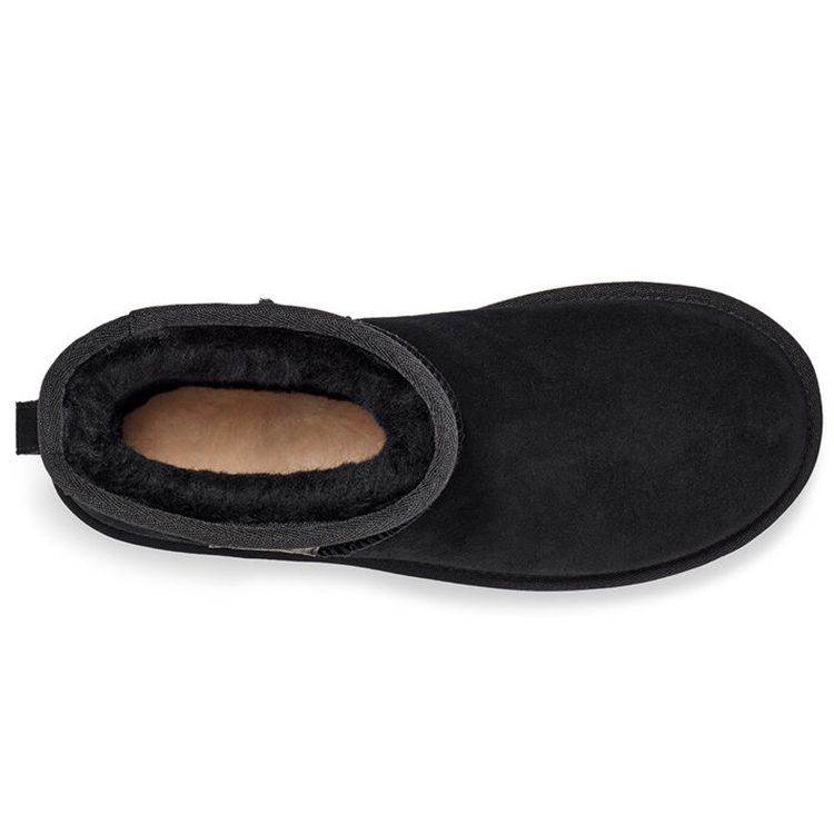 UGG Sheepskin Warm Non-Slip Short Snow Boots Fashionable Plush Women Boots Black 1122558-BLK