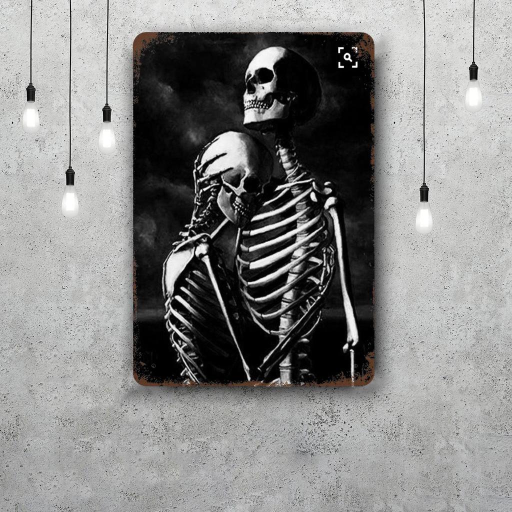 skeleton Vintage Tin Sign Home Decor Wall Decor Art Wall Mural Room Decoration Decor Retro Metal Sign Plate Bar Posters