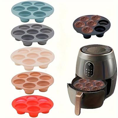 7-dílná silikonová forma na muffiny pro horkovzdušnou fritézu, neplněná nepřilnavá forma na pečení, víceúčelová forma na dorty pro pečení, kuchyňské pomůcky pro restauraci a domácí použití