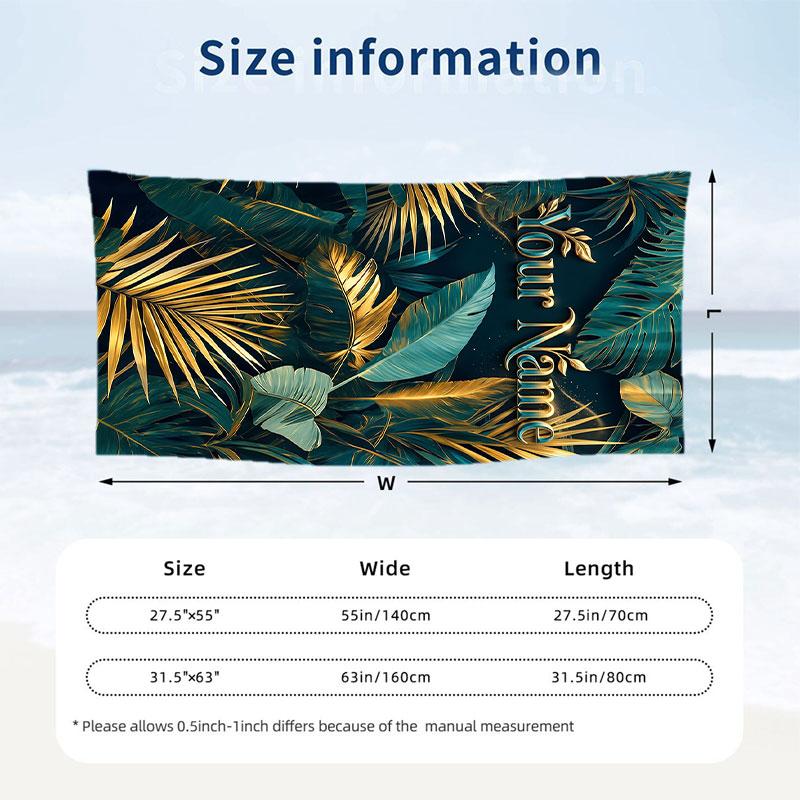 Decorative Artwork Theme Beach Towel Personalized Custom Name & Text Soft Quick Dry Beach Towel for Swimming Travel