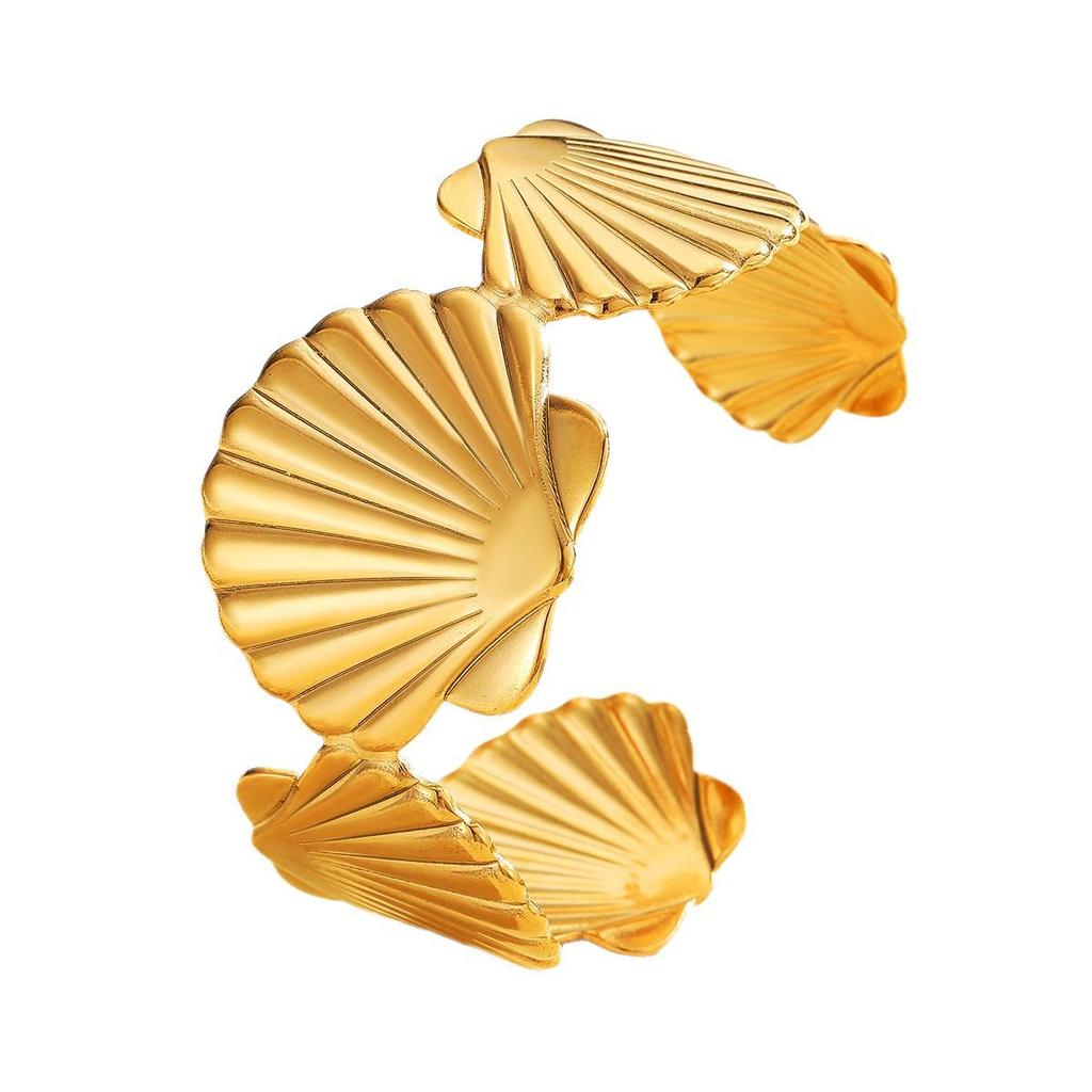 Fresh Vacation Ocean Series Adjustable Seashell Bangle for Women