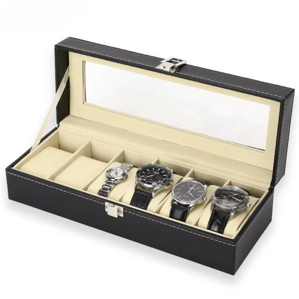 2/3/6/10/12 Grids Jewelry Box Lockable Watch Display Box Watch Storage Box Father's Day Gifts