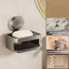 Detachable Suction Cup Soap Dish Space Saving Soap Drain Box Soap Sponge Storage Rack  Household