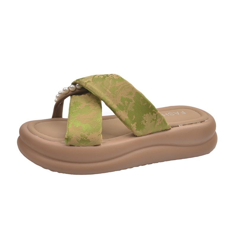 Stepping On Shit Feels Like the National Style Is Cool, Slippers Are Exquisite for Women In Summer, 2025 New Fairy Style French Beach Thick Botto