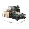 Carbon Steel Dish Drying Rack Kitchen Plates Organizer with Drainboard Over Sink Countertop Cutlery Storage Holder Supplies