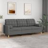 Vidaxl 3-Seater Sofa With Cushions, Dark Grey, 180 Cm, Fabric