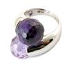 Purple 'Toi & Moi' Silver Ring