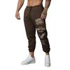 Men Sport Pants Drawstring Elastic Waist with Pockets Printing Joggers Loose Ankle-banded Solid