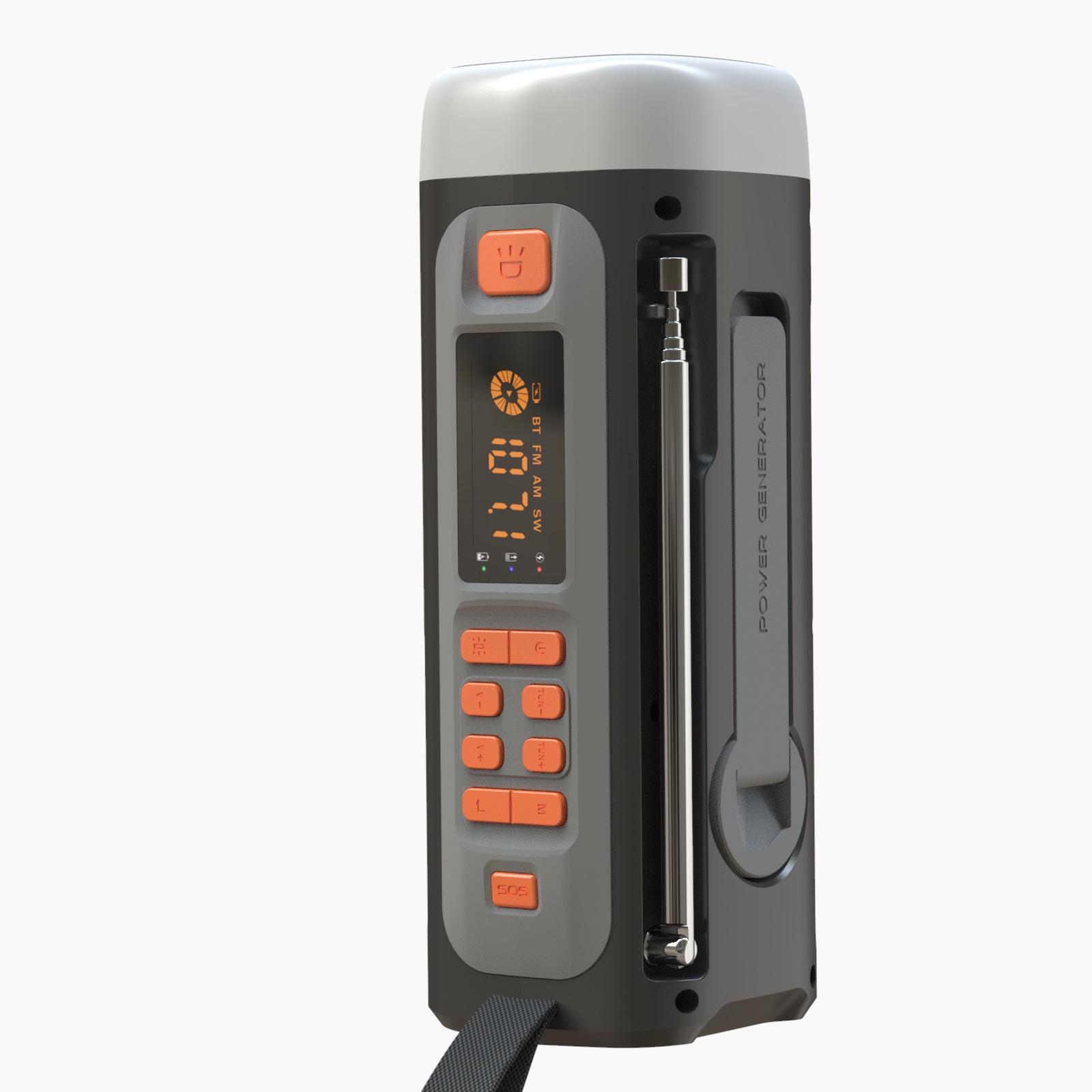 

4500 мАч Радио для кемпинга с Bluetooth и солнечной зарядкой, с ручным приводом 4500mAh черный серый