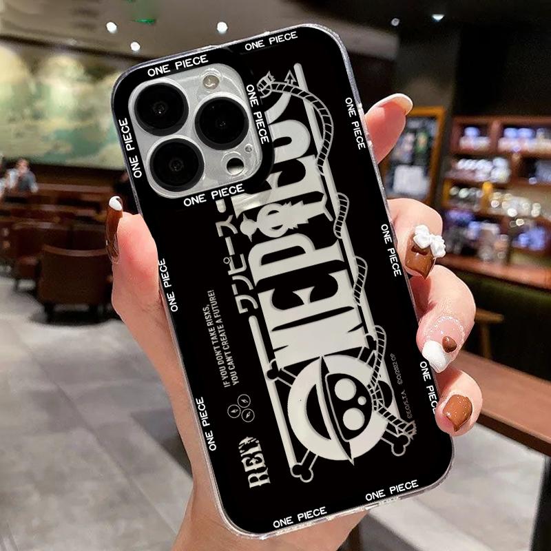 Japanese Anime L-Luffys LOGO Case For iPhone 16 15 14 13 12 11 Mini Pro Max X XR XSMax 7 8 Plus SE20 Ones Pieces Clear Cover