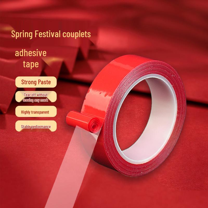 Double-Sided High-Viscosity Transparent Tape for Spring Festival Couplets, Easy-Tear, No-Trace, Perfect for Weddings, Home & Event Decoration.