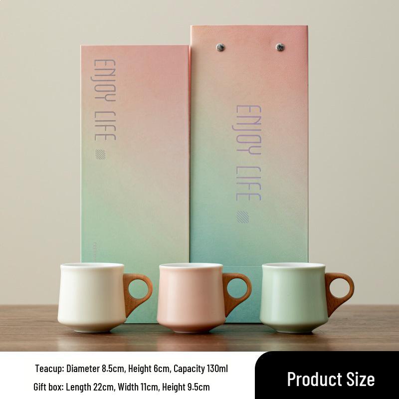 Exquisite Gradient Ceramic Tea & Coffee Cup Set - Perfect for Office or Event Souvenirs, Customizable with Logo.