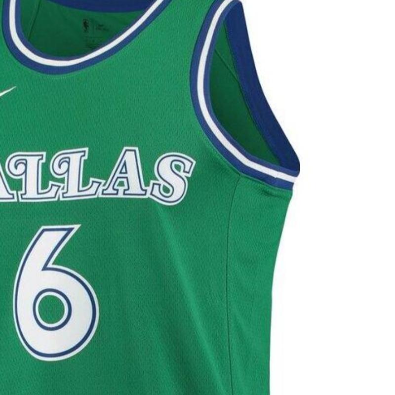 Nike NBA Printed Sports Basketball Jersey Fan Edition 21-22 Season Mavericks Porzingis No. 6 Unisex Basketball Jerseys Green CN1021-318
