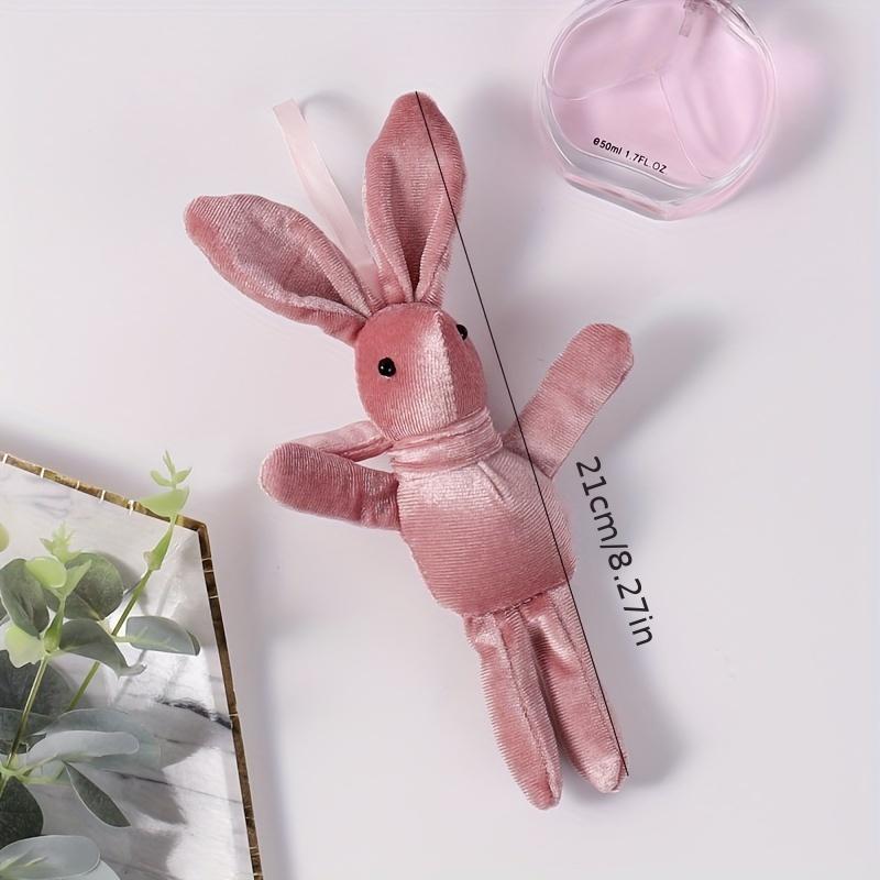 

Корейский плюшевый кролик Rong с вечным цветком, брелок-подвеска, подарочная коробка на день рождения, День святого Валентина, Рождество розовый