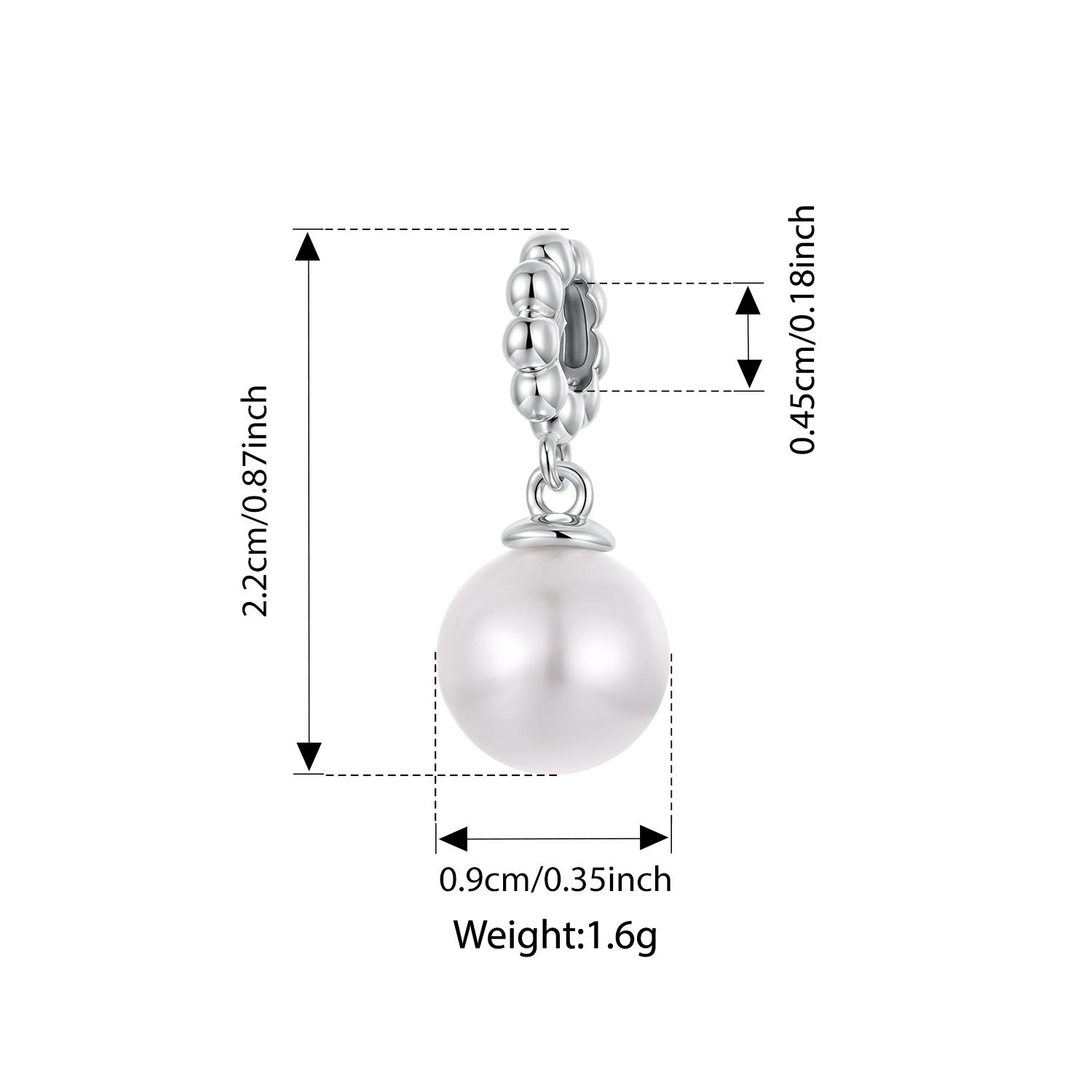 

Bamoer 925 Silver Frost Crystal Pendant Transparent Snow Beads for Women Bracelet Accessories DIY Winter Snowflake Gift