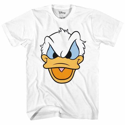 Disney Kalle Anka Arg Ansikte 100% Bomull T-shirt Herr T-shirts Topp