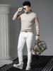 European Trendy Brand V-Neck Fake Two-Piece Sweater for Men, 2025 Autumn and Winter New Solid Color Knitwear, Warm Knitted Sweater