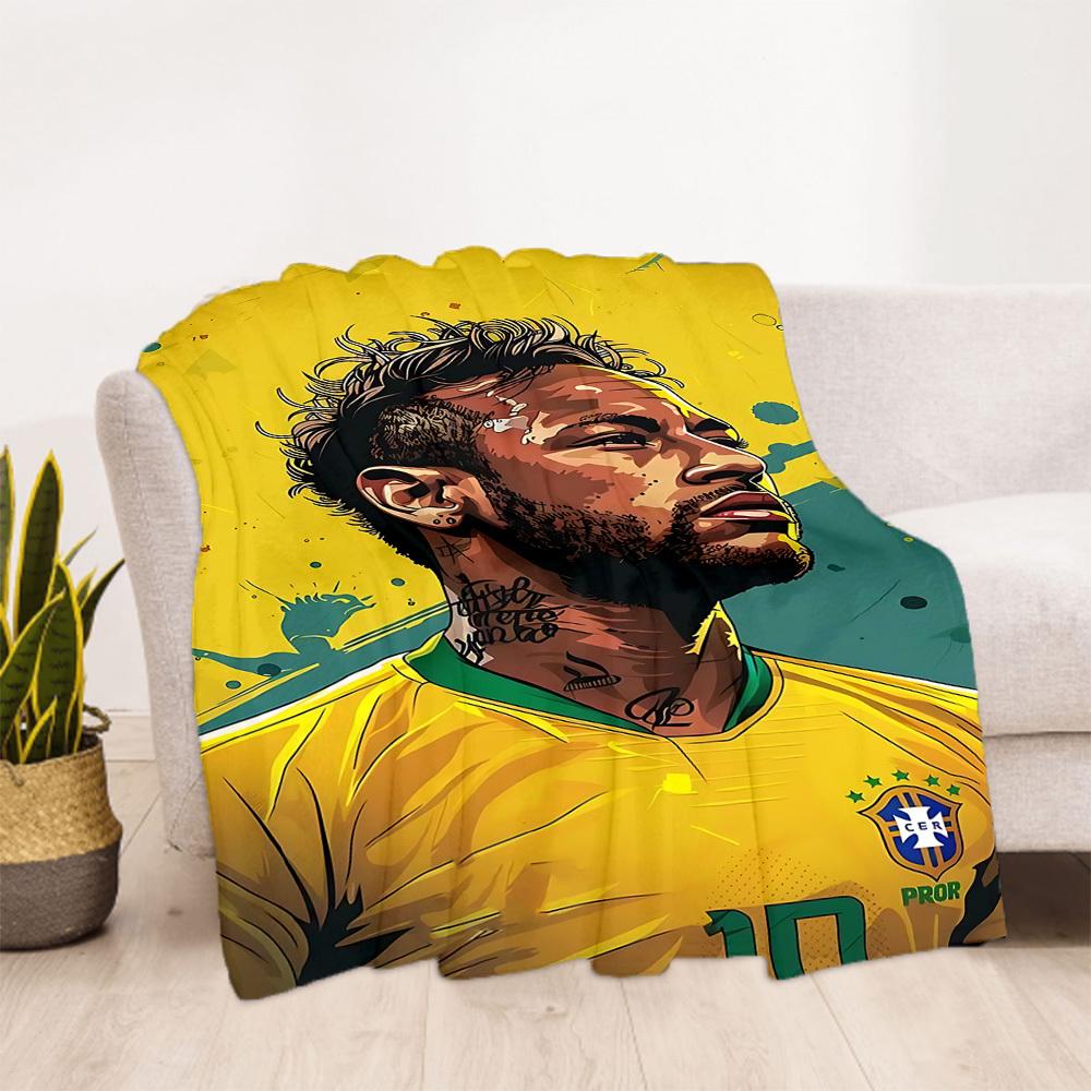 1PC Soccer Star Outdoor Blanket Lightweight Flannel, Soft & Warm, All-Season Use for Sofa, Outdoor, Camping, Living Room, Office81