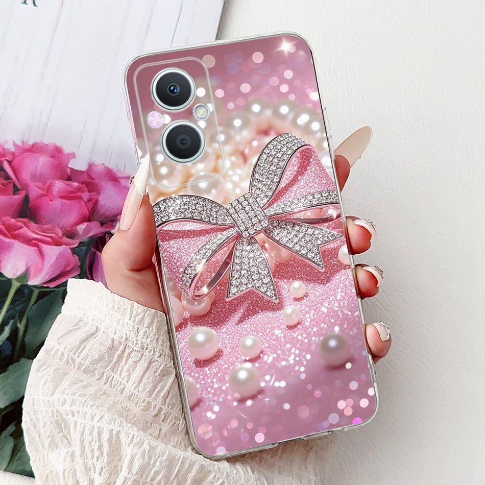 For OPPO Reno7 Z 5G / Reno8 Z 5G Elegant Floral Butterfly Phone Case For Oppo Reno 7Z 8Z 5G Soft Silicone TPU Cases