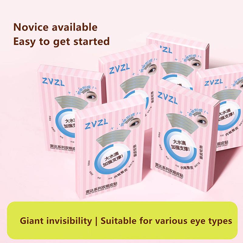 256 Patches Double Eyelid Tape Beige Self-Adhesive Eye Makeup Stickers Transparent Invisible Double Eyelid Tape Big Eyes Makeup